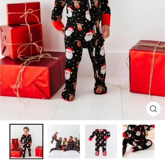 Bums & Roses Christmas Bamboo Rompers 9-12m - Picture 7 of 7